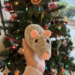 Crochet Grey Rat 🐀 $15 Handmade 🧶 Crochet 🧶 Plushie 