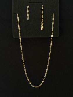 10k Gold Paperclip Link Chain Necklace