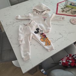 DISNEY MICKEY & FRIENDS SWEAT OUTFIT SZ 12MO SEE DESCRIPTION 