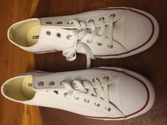 Converse, size 13 ,white leather, never worn