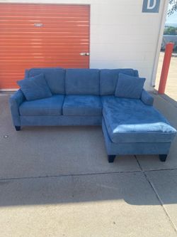 FREE DELIVERY!! Blue microfiber sectional