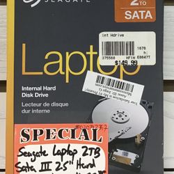 Seagate Laptop 2TB Sata III 2.5” Hard Drive New 