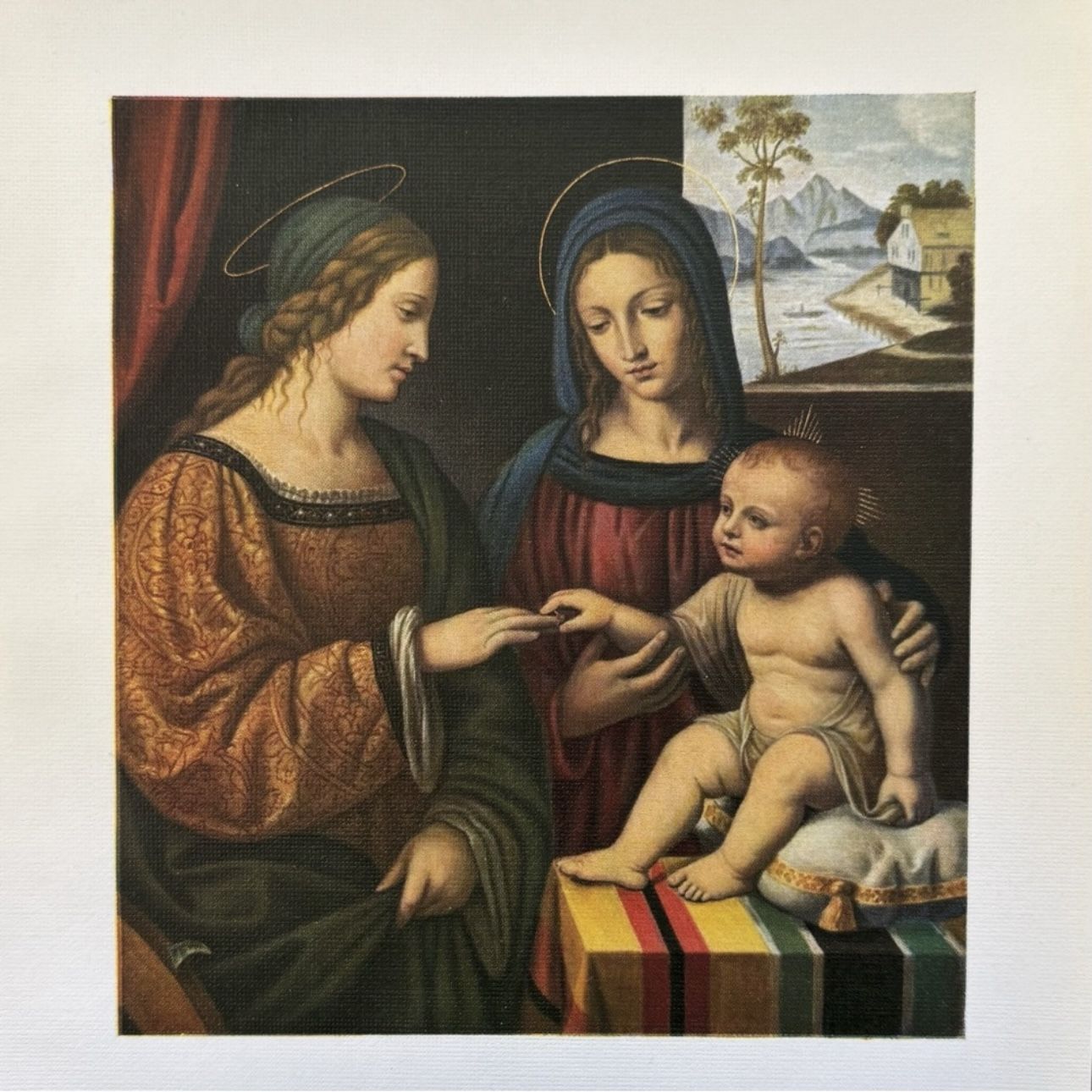 Bernardino Luini MYSTIC MARRIAGE OF ST. CATHERINE Fine Art Print 1900’s Vintage Original London, England Printed Collectible ITALY ITALIAN ARTIST PAI