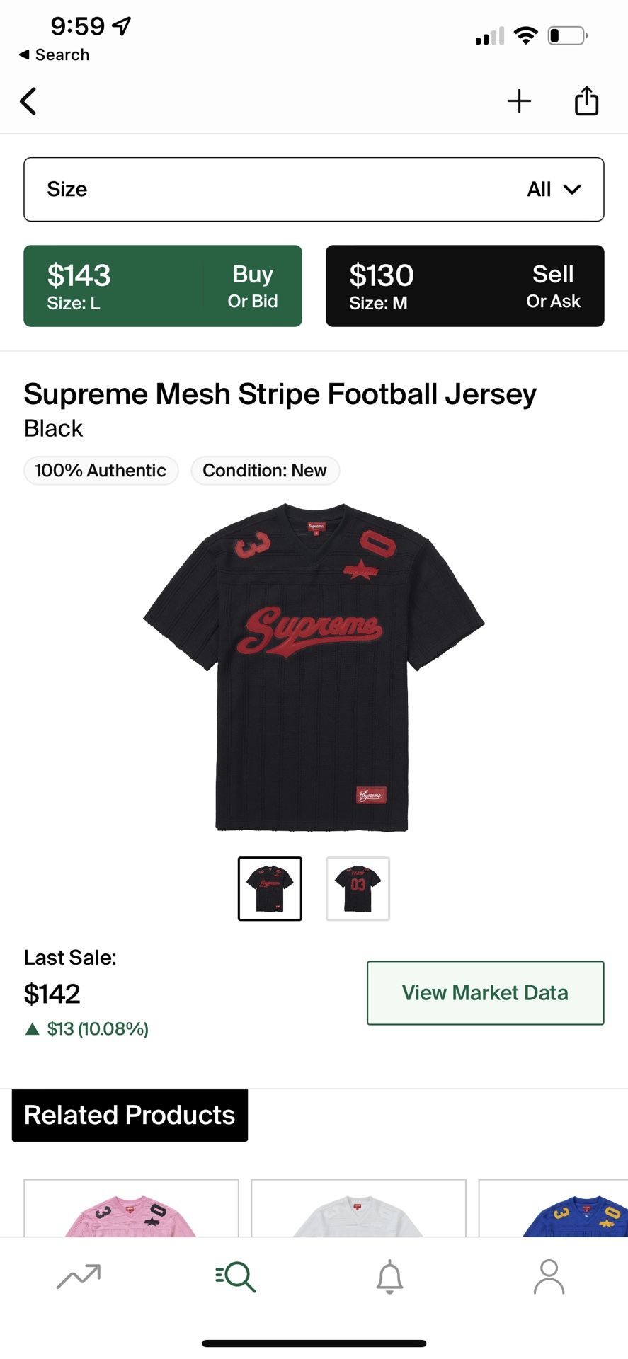 Supreme Mesh Stripe Football Jersey