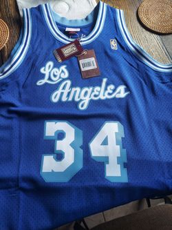 Shaq Authentic Mitchell And Ness Blue LA Jerseys