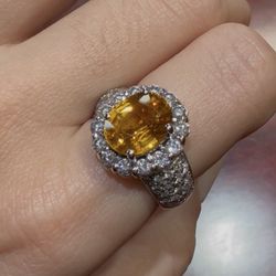 Orange Sapphire Ring