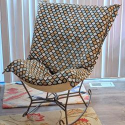 The Chicago Textile CTC Scroll Puff Rocker Chair