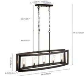 RRYTO Sylvette 5-Light Oil Rubbed Bronze Kitchen Curved Island Chandelier with Glass Shade
