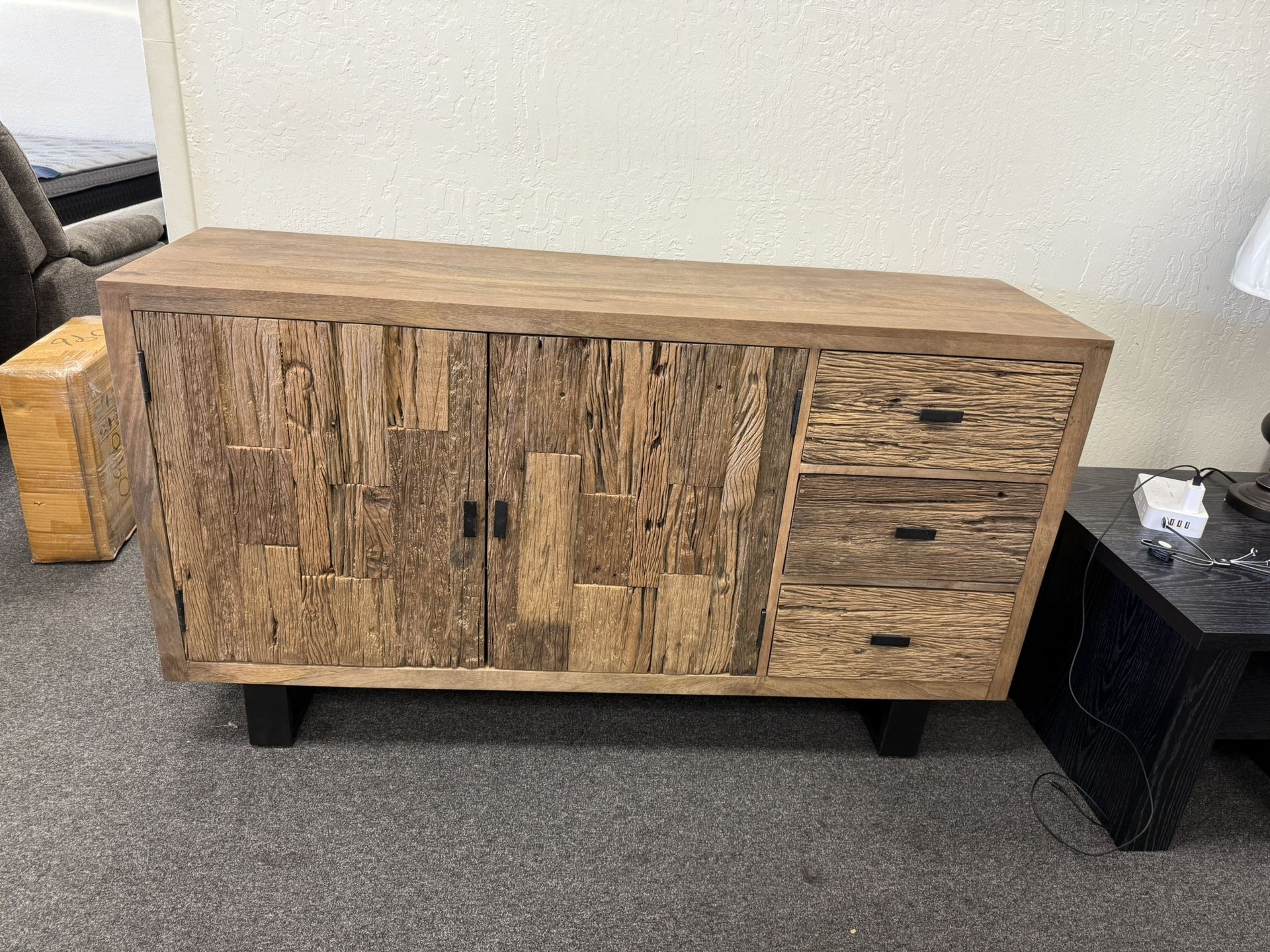 Reclaimed Wood Mid Century Modern Console