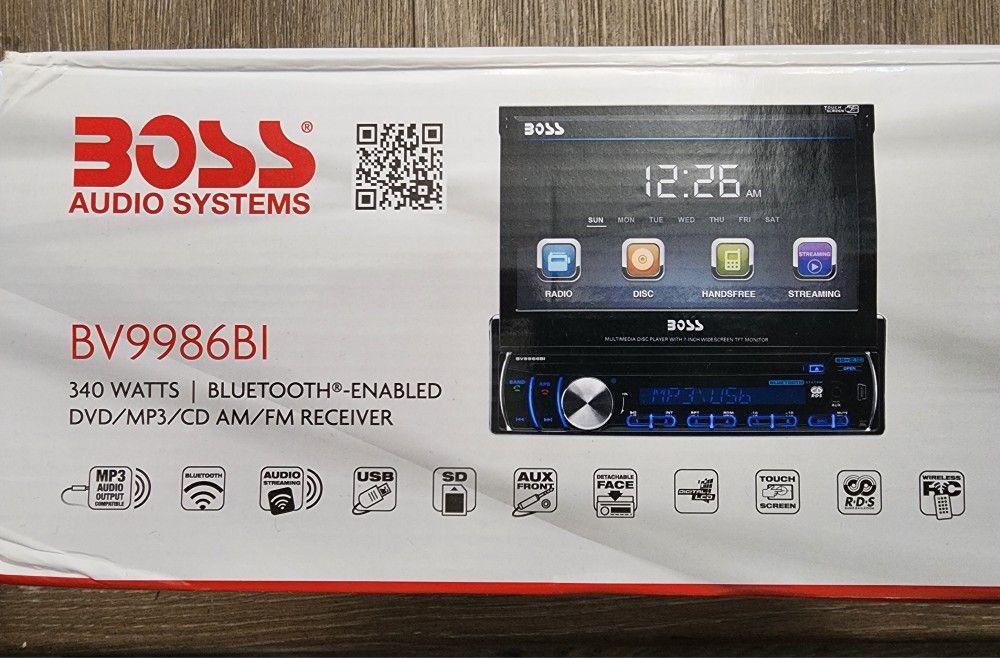 BOSS BV9986BI Motorized 7" Touchscreen LCD DVD MP3 CD AM/FM Car Stereo Receiver