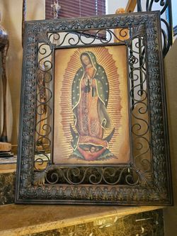 Gorgeous Canvas Painting Our Lady of Guadalupe, Religious Spiritual, Iron Frame Breathing
