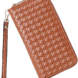 Womens Crossbody Wallets Large Capacity Long Purse with Credit Card (Brown)