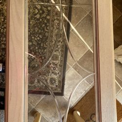 White Wash Cut Glass Sofa Table Or Desk