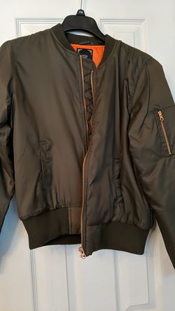 NWOT Women's Olive Green Nylon Bomber Jacket Size L