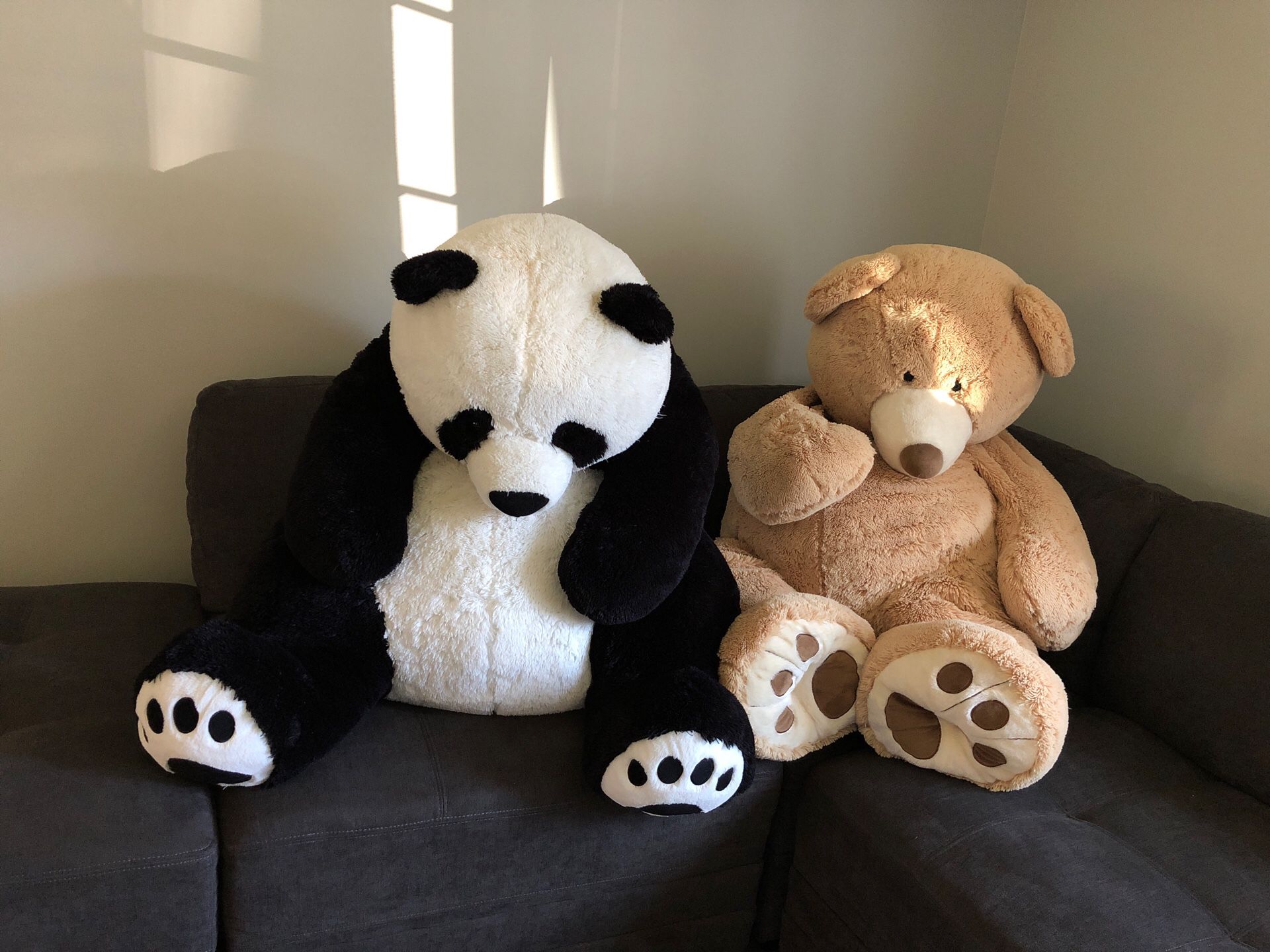 Panda & teddy bear plush life size/big animals