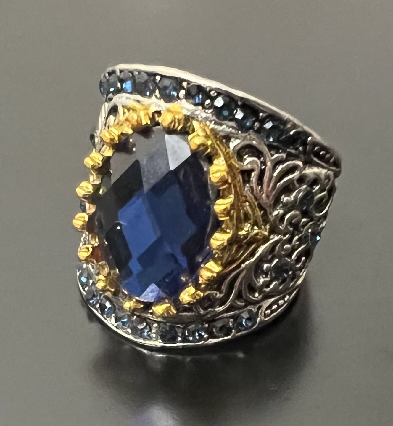 Ring with Blue Stone - Size 6
