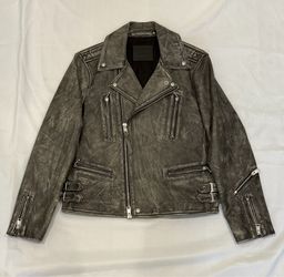 AllSaints Distressed Leather Moto Jacket