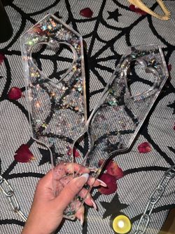 clear glitter resin art paddles
