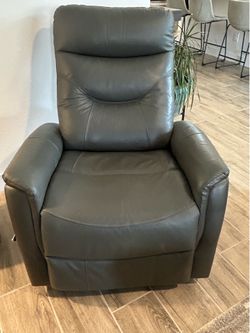 Gray Leather Recliner Chair