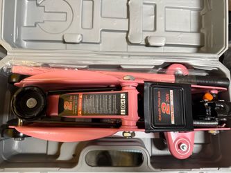 DNA Motoring 2 Ton 4000 lbs Hydraulic Pink Floor Trolley Jack Car Lift Case