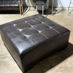 Brown Leather Ottoman