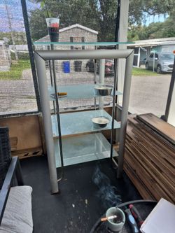 Glass ornaments table