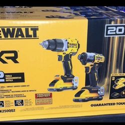 Newest XR DEWALT 20-volt max 2 -Tool Brushless Power Tool Combo Kit with Soft Case ( 2 -Batteries Included and Charger Included )