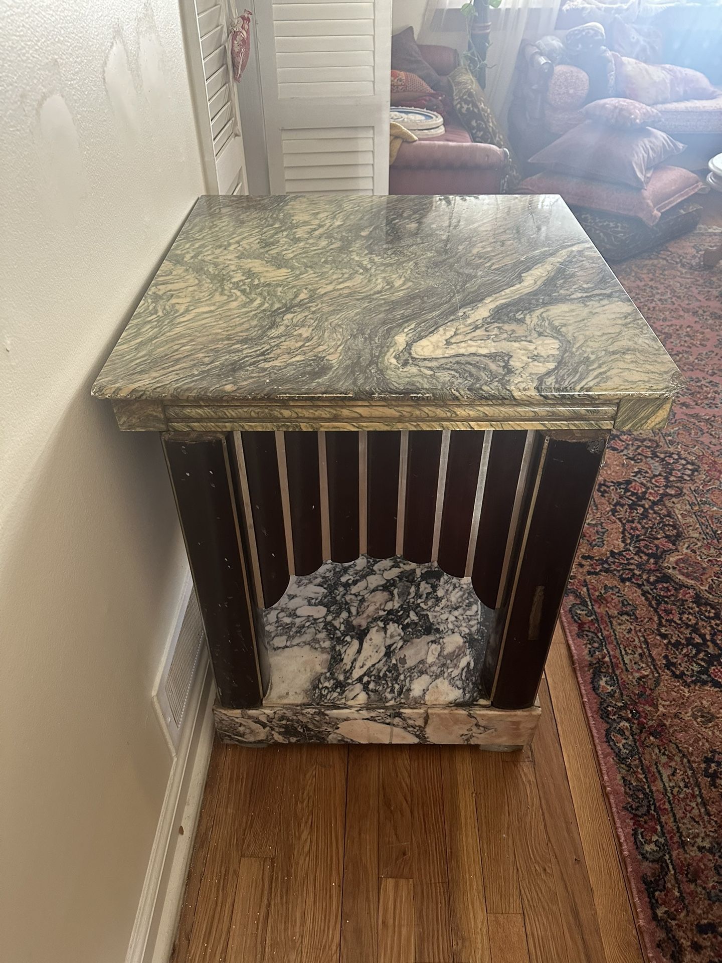 Antique Art Deco Marble Side Table 