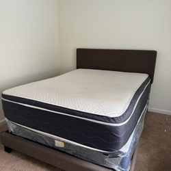 Queen Size Bed Frame And Mattress & Box Spring 