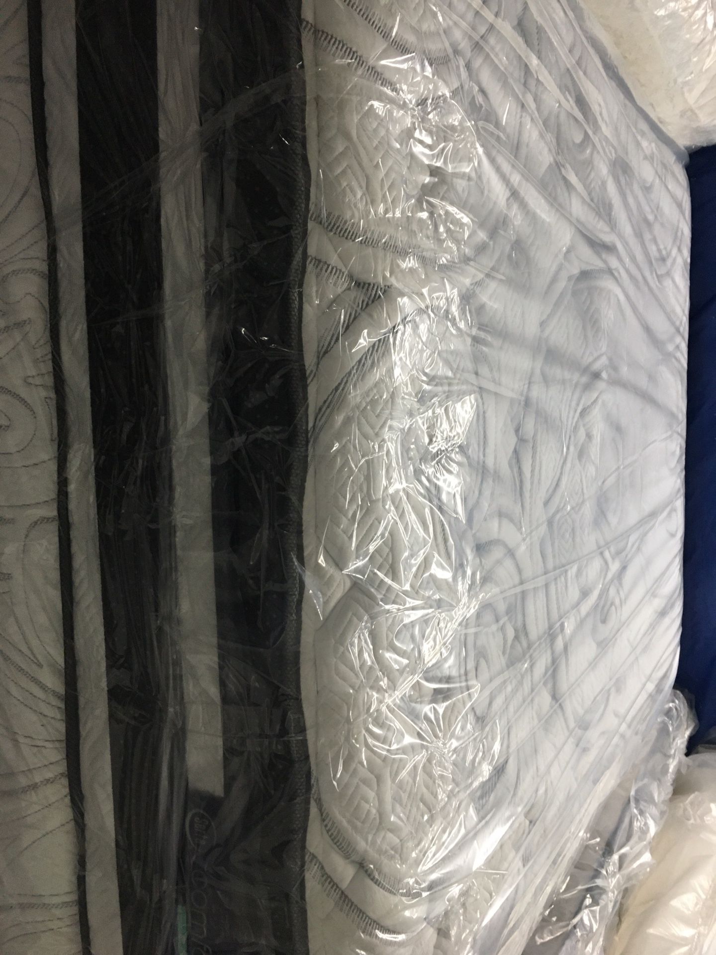 King so Simmons Beautyrest recharge model 15 inch thick mattress with box springs hybrid style