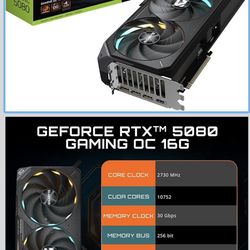 GIGABYTE GeForce RTX 5080 Gaming OC 16G Graphics Card, WINDFORCE Cooling System