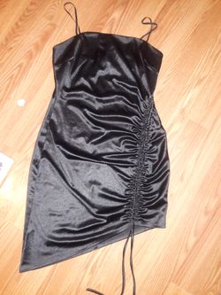 Q Spaghetti Strap Black Dress New