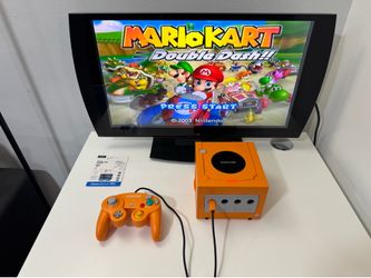 Nintendo Gamecube Spice Orange Dol-001 Mod 256gb W/ Games / Controller / Hdmi Converter / Cords
