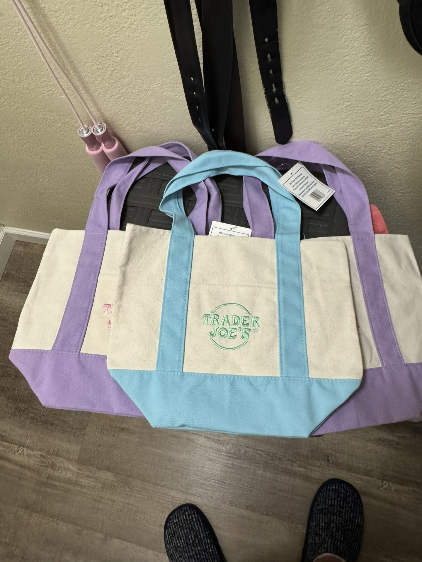 Trader Joe’s Mini Tote Bags - Pastel - Purple Or Blue