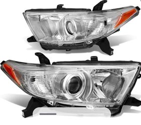 LA Zona Auto Parts 11 12 and 13 Toyota Highlander Headlights Chrome Luces Micas Calaveras Faros Cromados