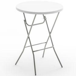 Belly Bar Table Plastic Folding 43” Height 32 Inch Round Industrial Hotel Restaurant Shop Table  Cocktail Top  Pub Bistro