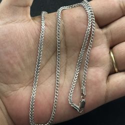 20” Franco Chain, 925 Sterling Silver, Rhodium Plated