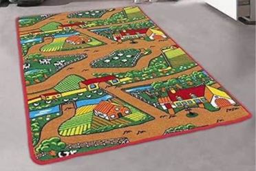 Kids Farm Theme Play Rug and 9 Eric Carle books
