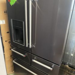 Kitchen Aid Five Doors Black Stainless Steel Refrigerator 