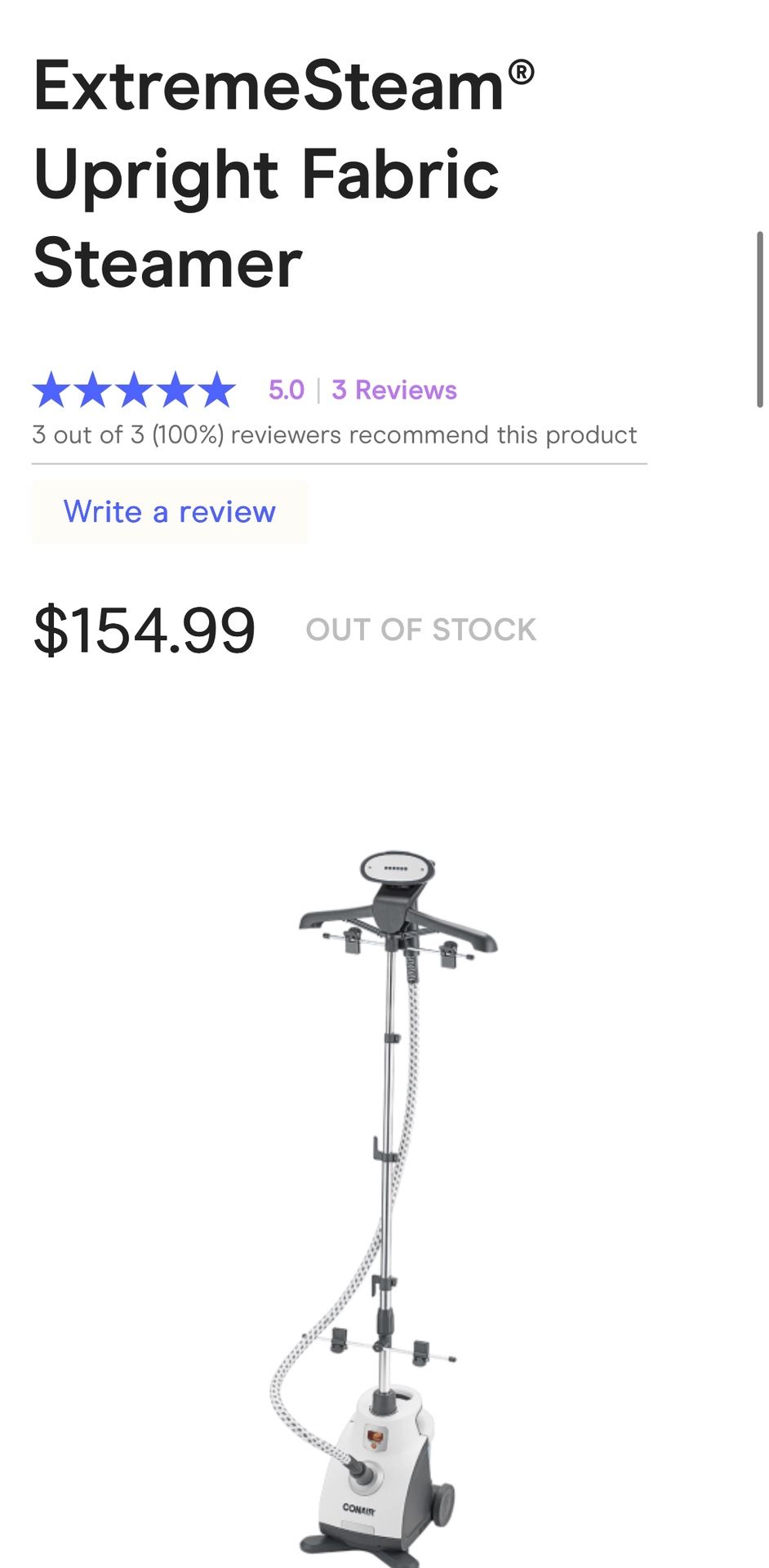 ExtremeSteam® Upright Fabric Steamer