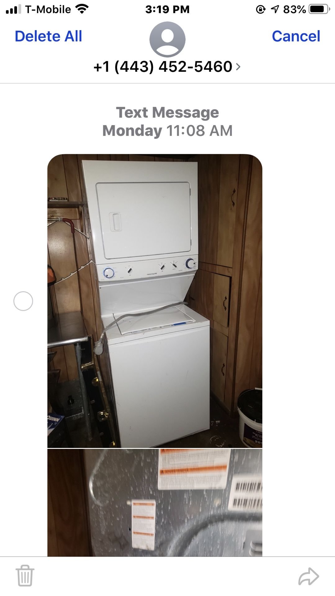 Upright washer and dryer