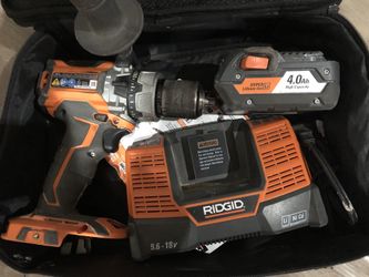 Ridgid brushless x5 generation hammer Drill with 4.0 ah