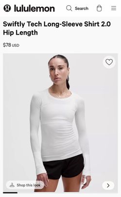 Lululemon Swiftly Tech Long-Sleeve Shirt 2.0 Hip Length, White