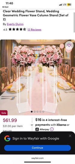 Clear wedding stands (wayfair)