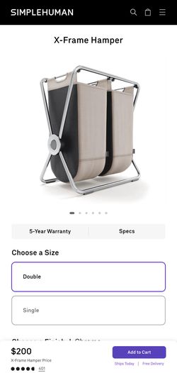 Simplehuman X-frame hamper