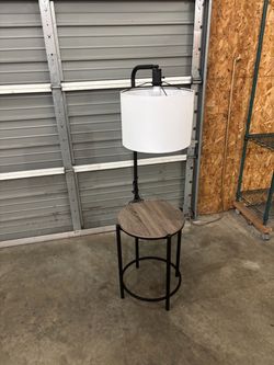 Floor Lamp with Built-In Side Table