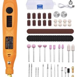 Mini Cordless Rotary Tool with 105pcs Accessories, 5-Speed 18000rpm and USB Charging, Multi-Purpose Power Rotary Tool with 3.7V Li-ion Battery for Han