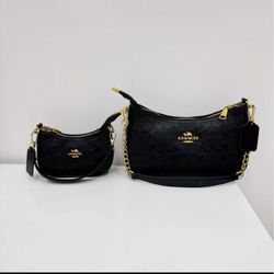 Coach Signature Embossed Shoulder Bag Set