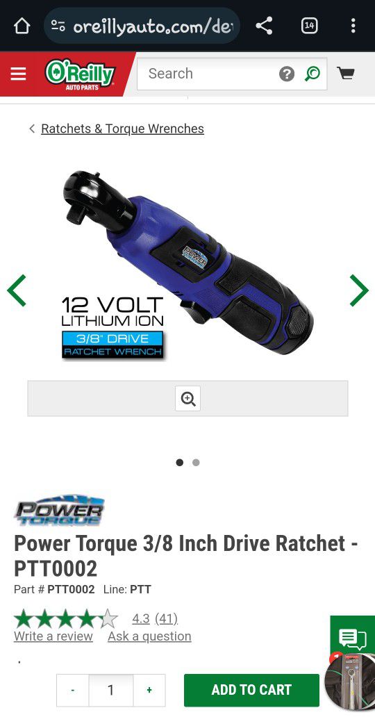 3/8" Electrical Ratchet Wrench, Power Torque 