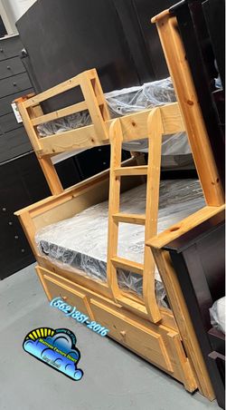 Twin full natural bunk bed with mattresses colchones camas